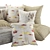 Fur Decorative Cushion Set 2 3D model small image 2