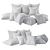 Fur Decorative Cushion Set 2 3D model small image 4