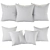 Fur Decorative Cushion Set 2 3D model small image 6