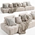 Natural Uniqwa Collins 3-Seater Sofa 3D model small image 1