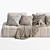 Natural Uniqwa Collins 3-Seater Sofa 3D model small image 5