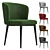 Contemporary Claude Fabric Dining Seating 3D model small image 1