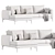 Corner Milan Sofa Set Unique 3D model small image 4