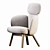 Modern Curved Bras Armchair Design 3D model small image 3