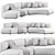 Modern Curved COSY Sofa Set 3D model small image 4