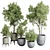 Vintage Concrete Vase Outdoor Trees 3D model small image 2