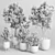 Vintage Concrete Vase Outdoor Trees 3D model small image 7