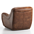 Heirloom Sienna Leather Swivel Chair 3D model small image 4