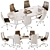 Modern Conference Table Set with Armchair 3D model small image 1
