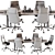 Modern Conference Table Set with Armchair 3D model small image 7