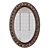 Embossed Leaf Oval Wall Mirror 3D model small image 1
