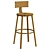 Modern Backrest Kitchen Bar Stools 3D model small image 3