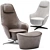  B&B Italia Harbor Laidback Lounge 3D model small image 1