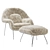 Sheepskin Womb Chair Ottoman Set 3D model small image 1