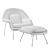 Sheepskin Womb Chair Ottoman Set 3D model small image 3