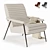 Elegant Kensington Armchair in Boucle Fabric 3D model small image 1