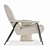 Elegant Kensington Armchair in Boucle Fabric 3D model small image 2