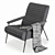 Elegant Kensington Armchair in Boucle Fabric 3D model small image 4