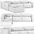 Modern Modular Sectional Sofa Set 3D model small image 5