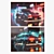 Futuristic Cars Neon Posters Set 3D model small image 1