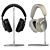 Luxury Tan and Black Leather Headphone Set 3D model small image 1