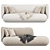 Sleek Modern Rico Divan Sofa 3D model small image 1