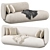 Sleek Modern Rico Divan Sofa 3D model small image 2