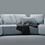 Nathan Anthony Blue Contemporary Sectional 3D model small image 3