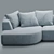 Nathan Anthony Blue Contemporary Sectional 3D model small image 4