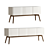 Modern White Lacquer Credenza Design 3D model small image 2