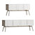 Modern White Lacquer Credenza Design 3D model small image 3