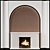 Modern Archway Fireplace 3D model small image 1