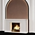 Modern Archway Fireplace 3D model small image 3