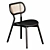 Vintage Cane Dining Chair 3D model small image 1