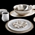 Rustic Ridge Stoneware Dining Set 3D model small image 15