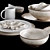 Rustic Ridge Stoneware Dining Set 3D model small image 3