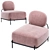 Modern Armchair Gawaii Grey 3D model small image 6