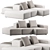 Space-Saving Extra Wall Sofa 3D model small image 1