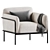 Opulent Velvet Upholstered Scribe Armchair 3D model small image 1
