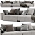 Elegant Flexform Lario 3-Seat Sofa 3D model small image 1