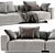 Elegant Flexform Lario 3-Seat Sofa 3D model small image 2