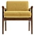 Mid-Century Show Wood Chair: Premium Texture 3D model small image 2