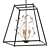 Black Gold Crystal Lantern Chandelier 3D model small image 1