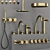 Gessi ORIGINI Bathroom Faucet Set 3D model small image 1