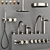Gessi ORIGINI Bathroom Faucet Set 3D model small image 3