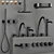 Gessi ORIGINI Bathroom Faucet Set 3D model small image 6