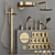 Gessi ORIGINI Bathroom Faucet Set 3D model small image 1