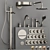 Gessi ORIGINI Bathroom Faucet Set 3D model small image 3