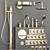 Gessi ORIGINI Bathroom Faucet Set 3D model small image 4