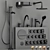 Gessi ORIGINI Bathroom Faucet Set 3D model small image 6